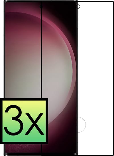 Screenprotector - 3 Stuks - Geschikt voor Samsung Galaxy S23 Ultra - Full Cover - Beschermglas - Gehard Glas - Tempered Glass - Screen Protector