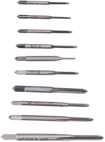 Dailygoods- Handschroefdraadtap Set 10 Stuks - HSS Metrische Tappen - Duurzaam Snelstaal - M1 tot M3,5 - Hoge Slijtvastheid - Lange Levensduur - Tapset