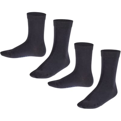 FALKE Happy 2-Pack eenkleurig katoen multipack sokken kinderen blauw - maat 23-26