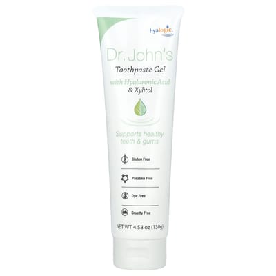 Hyalogic, James Jones Toothpaste Gel with Hyaluronic Acid and Xylitol, Mint, 4.58 oz (130 g) white