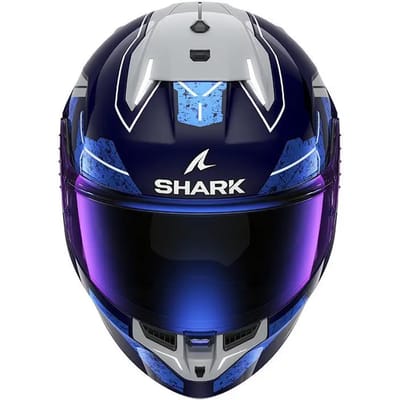 Shark SKWAL i3 Rhad Blauw Chrom Zilver BUS Integraalhelm - Maat L - Helm