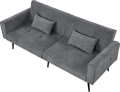 REDOM Bank - Corduroy Bekleding & Metalen Poten - Minimalistisch - Voor Woonkamer - Grijs - 175x71x71 cm