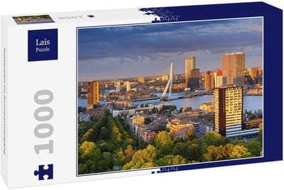 Legpuzzel 1000 stukjes - Stukjes puzzel - Ontspanning thuis - Gemaakt in Duitsland - 68 x 48 cm - Zonsondergang Rotterdam