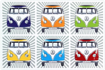 VW T1 Bulli Bus antislip, afwasbare en onderhoudsvriendelijke placemats, tafelmatten, onderzetters, placemats (hittebestendig/set van 4)