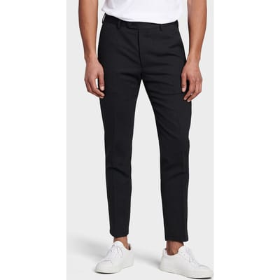 No Label York Flannel Wool-stretch Dark Grey Maat: 44 | Broeken Outlet | Heren | Zwart