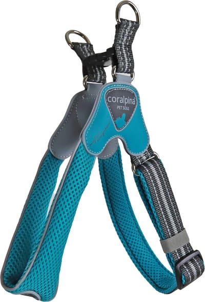Coralpina Cinquetorri - Verstelbaar Hondenharnas - Kleur: Turquoise - Maat 6: Borstomvang: 47-57 cm / 8 tot 14 kg