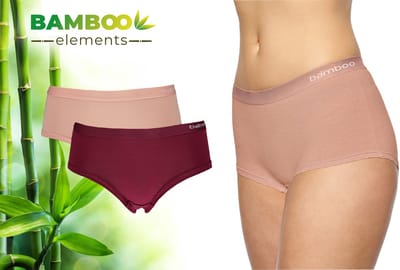 Bamboo - Ondergoed Dames - Hipster - Bamboe - 2 Stuks - Multi - Lingerie - Boxershort Dames - Onderbroeken Dames - Dames Slips - Dames Ondergoed