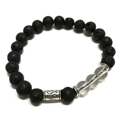 Lavasteen armband - tribale rotskwarts