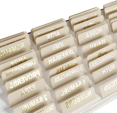 Gouden Bijbel Tabs voor Vrouwen - 100 Stuks, Gelaagd en Esthetisch voor Bijbel Journaling, Voorgevormde Boek Tabs in Neutrale Crème Kleur