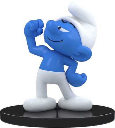 Blue Resin Potige Smurf figuurtje verzamelitem - 12 cm - kunsthars -  700105