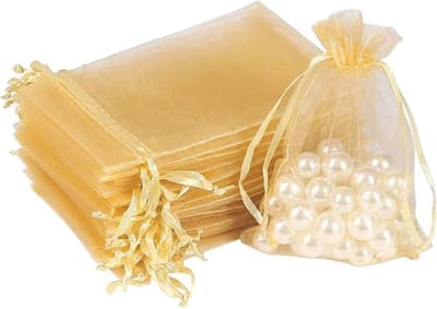 Organza zakjes - Mooi - 30 x 20 cm - 12 stuks – Prachtig – Delicaat – Snoep – Sieraden – Kleine cadeautjes – Decoratie – Feesten – Geschenkjes – GOUDEN - R 30x20