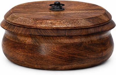 Tortilla Warmer - Brood Houder - Warm Houden - Handgemaakt Hout - 22x10 cm - Natuurlijk Bruin