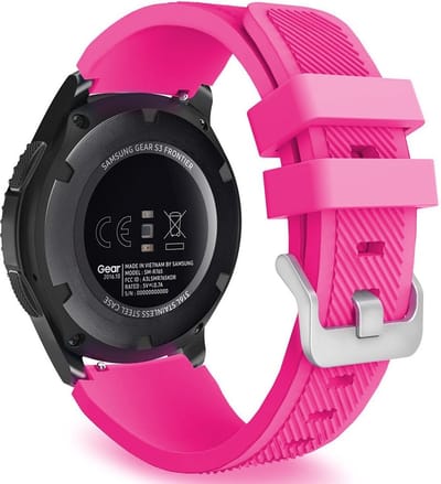 Strap-it Smartwatch bandje 20mm - siliconen bandje geschikt voor Samsung Galaxy Watch 42mm / Active / Active2 / Galaxy Watch 3 41mm / Gear Sport - knalroze
