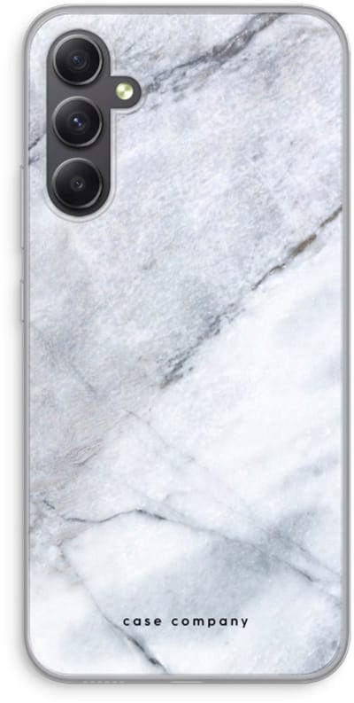 Case Company® - Hoesje geschikt voor Samsung Galaxy A34 hoesje - Witte marmer - Soft Cover Telefoonhoesje - Bescherming aan alle Kanten en Schermrand