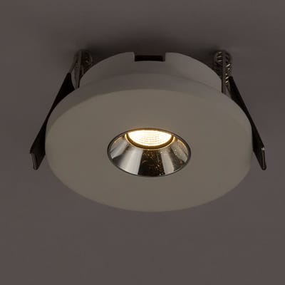 Inbouwspot gips wit Inbouwkeukenlamp Plafondlamp Inbouwlamp, chroom, LED 4,2W 200Lm warm wit, DxH 9x6 cm