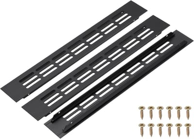 Ventilatierooster Set - Louvered Vent Cover - Meubel Ventilatie - Roestbestendig Aluminium - 30 cm Lengte - Zwart