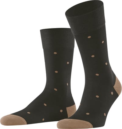 FALKE Dot gedessineerd katoen sokken heren bruin - maat 39-42