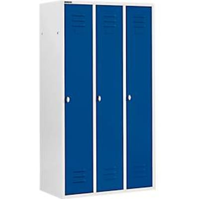 Schäfer Shop Select Kledinglocker met 3 compartimenten, draaigrendelslot, lichtgrijs/gentiaanblauw