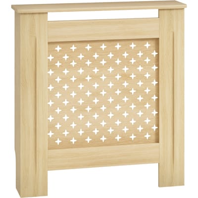 Homcom Radiatorhoezen Mdf Radiatorhoes Radiatorhoes voor Woonkamer Slaapkamer Hal 78X19X82 cm Eiken