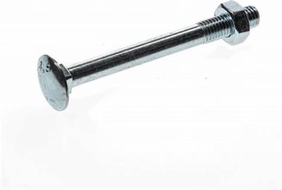 Slotbout met moer. M5 x 50mm. lang. Gegalvaniseerd. 10 stuks Houtbouten. Ifix.
