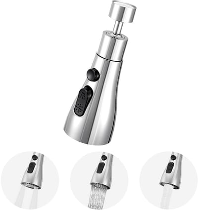 Unyqoos® Draaibare kraanopzetstuk met drie standen en multifunctionele waterstraal