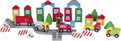 Playtive Bouwblokkenset - 50-delig - 2-6 jaar - Bouwplaats blokken