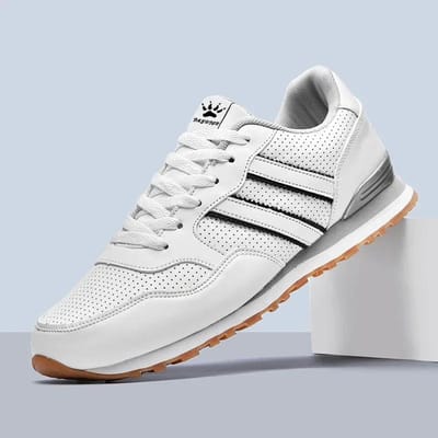Lichtgewicht Heren Sneakers Ademende Heren Hardloopschoenen Duurzame Kwaliteit Heren Sportschoenen Vrije Tijd Stijlvolle Heren Casual Schoenen 38 white