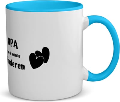 Akyol - opa van de leukste kinderen koffiemok - theemok - blauw - Opa - de leukste opa - verjaardag - cadeau voor opa - kado - geschenk - 350 ML inhoud