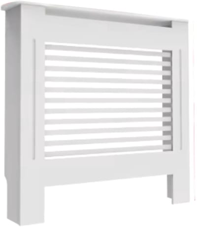 Radiatorombouw Grandiose - 78x92 cm - Ombouw rooster - Horizontale panelen - MDF - Stijlvol - Wit