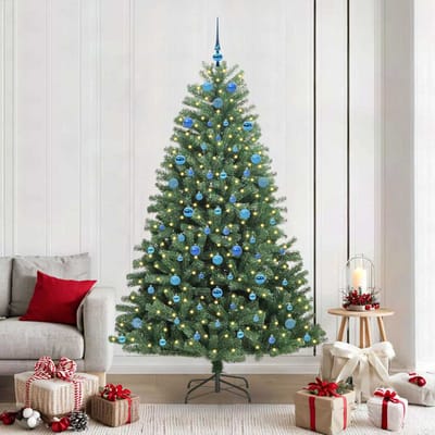 vidaXL - Kunstmatige - Hinged - Kerstboom - Groen - 210 - cm - PVC - en - Metalen