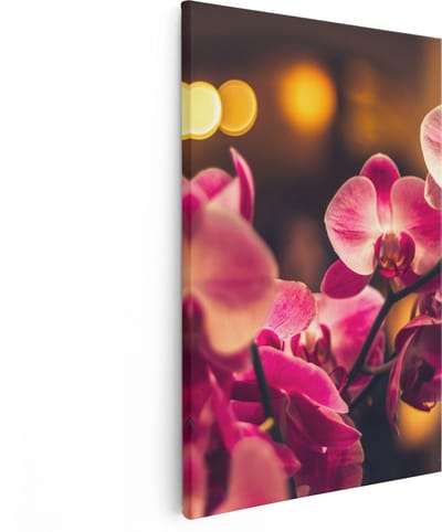 Artaza Canvas Schilderij Bloemen - 20x30 cm - Klein - Wanddecoratie Woonkamer - Muurdecoratie Orchidee - Kamer Accessoires