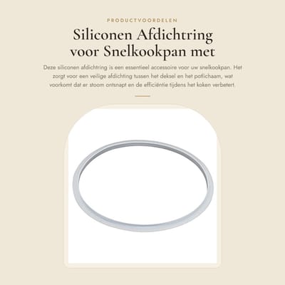 Dailygoods- Afdichtring Siliconen - Vervangend Accessoire - Geschikt voor Snelkookpan - Duurzaam - Eenvoudig te Reinigen - Voedingskwaliteit