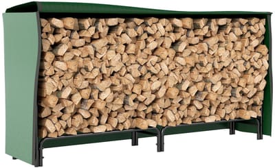 Jessi Store - Houtopslag buiten - Brandhoutrek - Haardhout rek - Met PE-afdekking - Verhoogde basis 19 cm - 200 x 36 x 99 cm