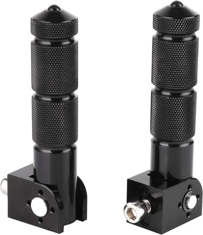 Vouwbare Voetsteunen voor Motoren, 2 Stuks Aluminium Pedalen, Antislip 8mm Universele 90 Graden Passagierssteun, Geschikt voor Diverse Motoren (Zwart)