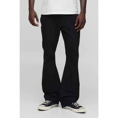 Essential Slim Flare Rigid Washed Jeans | True Black | Size 46R