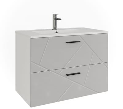 Vicco Badkamermeubelset Irma, Wit/Wit Hoogglans, 2-delig