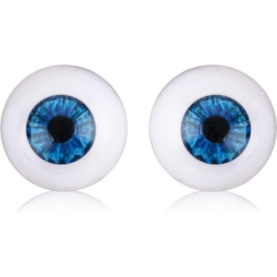 1 Paar 20/22/24 mm Realistische Halfronde Holle Achterkant Nep Ogen Oogballen Reborn Pop Baby DIY Masker Pop Beer Dier Maken Pop Speelgoed 24mm blue