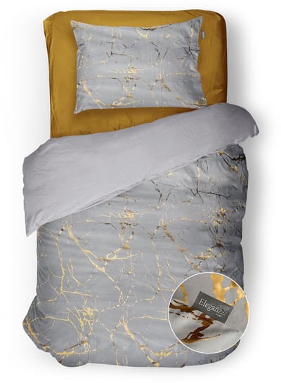 Eleganzzz Dekbedovertrek Strike of Gold - Soft White - Dekbedovertrek 140x200/220cm - Micropercal - Eenpersoons - Dekbedovertrekken - Abstract Dekbedovertrek