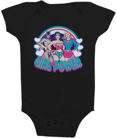 DC Comics Girlpower baby rompertje voor meisjes, zwart
