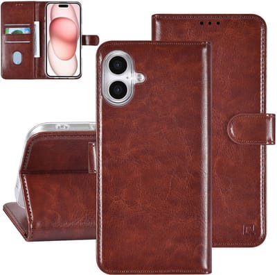 TUNIQ telefoonhoesje voor Apple iPhone 16 Plus - Boekmodel met pasjeshouder - Magneetsluiting