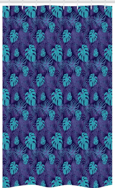 ABAKUHAUS Tropisch douchegordijn – 120x180 cm – Polyester – Lila/Aqua