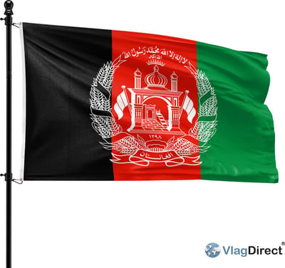 VlagDirect - Afghaanse vlag - Afghanistan vlag - 90 x 150 cm.