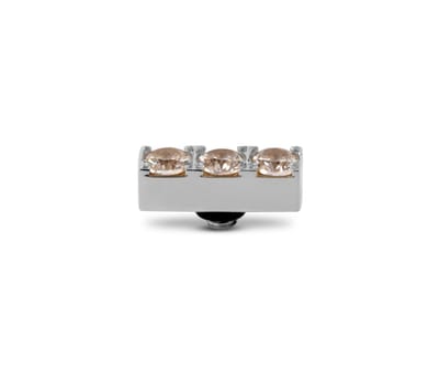Melano Twisted Triple CZ Steentje Crystal | Zilver