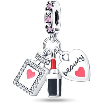 Bedel Echt Koper Lippenstift Parfum Hangers Kralen Passend voor Armbanden Doe-het-zelf Mooie Cadeaus Vrouwen Delicaat Sieraden Accessoire gray