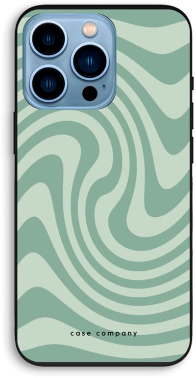 Case Company® - Hoesje geschikt voor iPhone 13 Pro hoesje - Swirl Groen - Biologisch Afbreekbaar Telefoonhoesje - Bescherming alle Kanten en Schermrand