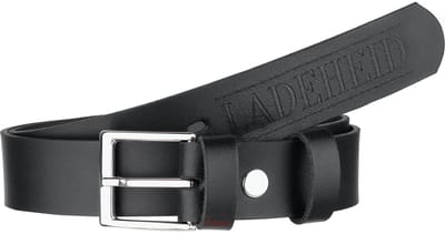 Ladeheid Kinderriem – Riem - Jongens - Broekriem - Verstelbaar - Leer – Zwart-1 /Logo-2 – 80 cm LA-EL-KIDS