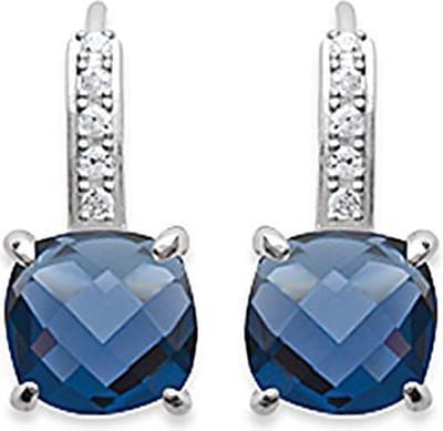 Amanto Oorbellen Dorra Blue - 925 Zilver Gerhodineerd - ∅7mm - 17mm