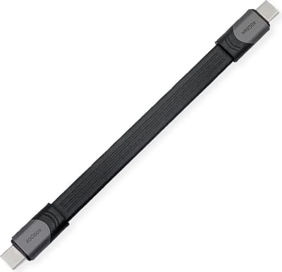 ROLINE USB4 Gen3x2 kabel, C-C, M/M, 8K UHD-2, 40Gbit/s, 100W, extra plat, zwart, 15 cm