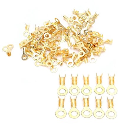Dailygoods - 100 Stuks Zware Koperen Ring Terminals voor Kabelverbinding