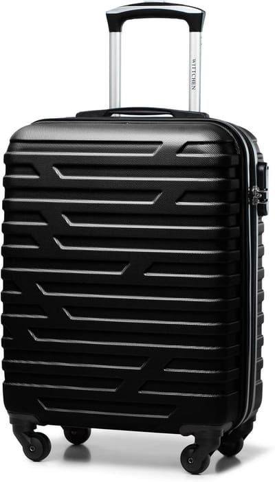 Reiskoffer Handbagage Cabinebagage Harde schaal met 4 draaiwielen en Cijferslot - Maat S Zwart